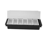 LUCKDANO Condimento Caddy Organizer Bar Supporto Contorno con Coperchio Trasparente Design Staccabile per Frutta Snack Verdure per le Verdure. (6 scomparti)