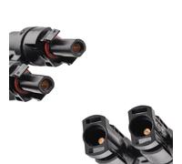 LUCKDANO Connettori a T per Connettori Solari Ramificati per Connessione Parallela tra Pannelli Solari - Cavo Maschio Femmina Impermeabile IP67 14AWG-10AWG - Durevole e Facile da Installare (Black