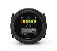 LUCKDANO Contaore Digitale LCD con Indicatore LED della Batteria per 12 V, 24 V, 36, 48 e 72 - Indicatore Essenziale per Generatori, ATV, Tosaerba - Temporizzazione Accurata e Monitoraggio della