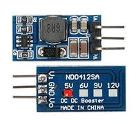 LUCKDANO Convertitore Boost Modulo Step-up DC-DC Step-up ND0412SA, Efficienza 93%, Supporta 5 V/6 V/9/12, Confezione da 2 per Piccoli Dispositivi Elettronici di Piccole dimensioni. (5V)