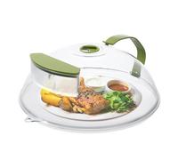 LUCKDANO Copertura Antispruzzo per Microonde - Paraspruzzi Trasparente per Microonde con Prese d'aria per Vapore Regolabili, Coperchio di Cottura da 10 Pollici per Protezione degli Alimenti e