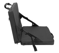 LUCKDANO Cuscino per Sedile Stadio con Supporto per la Schiena Sedia Gradinata Pieghevole Portatile Cuscino Spesso e Confortevole per Eventi Sportivi All'aperto Tessuto Oxford 39x35x5 (Black)