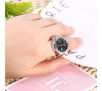 LUCKDANO Elegante Orologio Ad Anello, Unisex, Classico Orologio Al Quarzo, Mantiene l'ora Precisa, Adatto per Date, Feste o Uso quotidiano. (BLACK)