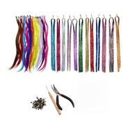 LUCKDANO Estensioni per Capelli Imposta Kit Colorato con Parrucca Polipropilene per un Look Elegante Vibrante