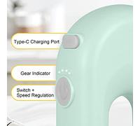 LUCKDANO Frusta Elettrico per Uova - Frusta Portatile a 4 velocità per Cuocere Al Forno e Cucinare - Efficiente Panna e Sbattitore per Uova Senza Fili, Ricaricabile e Facile da Pulire