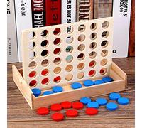 LUCKDANO Game Board a Scacchi, Checkers a Checker Board con Vari Legno di Gomma da Stampa a Colori Vivaci per Bambini