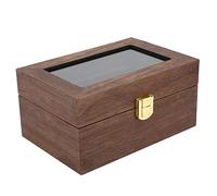 LUCKDANO Guarda la Scatola di Gioielli, 3 Box per Orologio per Orologi a 3 Orologi Grandi Organizzatore di Orologio per Finestra Trasparente in Legno da a Griglia Scatola di Archiviazione Nera
