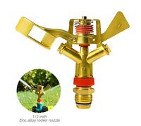 LUCKDANO Irrigatore Ad Impatto da 1/2 Pollice - Irrigatore Regolabile con Doppio Ugello e Rotazione a 360° per l'irrigazione di Prati e Giardini - Resistente Lega di Zinco, Design