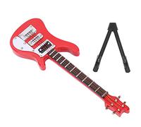 LUCKDANO Kit di Chitarra, Decorazione per Chitarra in Miniatura con Legno di Consistenza Fine e Plastica per Decorazione da Tavolo (rosso)