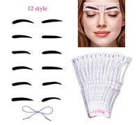 LUCKDANO Kit di Strumenti per Modellare le Sopracciglia 12 Pezzi con Cinghia di Fissaggio Elastica - Stencil Versatili per Forme Perfette delle Sopracciglia - Materiale in Silicone Professionale e