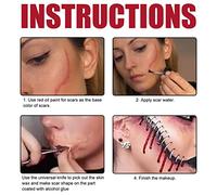 LUCKDANO Kit per il Trucco per Effetti Speciali - Trucco per Zombie e Vampiri - Cera per la Pelle Non Tossica, Gel di Sangue Finto e Acqua per Cicatrici Kit Completo per Cosplay e Feste Festive (Set