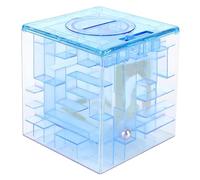 LUCKDANO Labirinto Scatola Puzzle Labirinto di Scatole Cassa di Risparmio di Monete Giocattolo Educativo per Bambini - Divertente Sfida da Salvare - Compleanni o festività (BLUE)