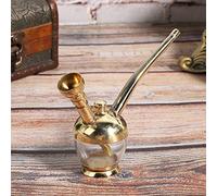 LUCKDANO Mini Pipa Ad Acqua Filtrata Portatile e Staccabile con Sacchetto di Stoffa di Piccolo Formato per Fumatori in Ottone e Materiale Acrilico