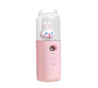 LUCKDANO Nebulizzatore Viso, Mini Umidificatore Viso Ricaricabile USB 30 Ml con Luce Colorata, Design Animale Carino per Idratare la Pelle (PINK)