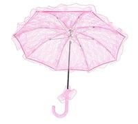 LUCKDANO Ombrello Rosa per Ombrello Pieghevole in Pizzo Squisito per Matrimoni, un Oggetto di Scena, un Decorativo Rosa Adatto per Matrimoni e fotografie. (PINK)