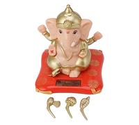LUCKDANO Ornamento Ganesha Ad Energia Solare Danza della Statue per la Danza del Cruscotto per Auto con Materiale Addominali Buona Fortuna prosperità