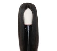 LUCKDANO Parrucca di Capelli Umani Lisci, Seta Ad Alta Temperatura, Parrucca di Capelli Lisci Donna, 22 Pollici, Colore Naturale Nero, Bella, Duratura, Facile Gestire, Adatta a Tutti i Giorni e