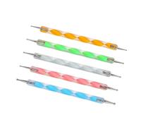 LUCKDANO Penna Punteggiata per Smalto 5 Pezzi - Materiale Acrilico con Impugnatura Comoda a 2 Vie per Nail Art, Argilla e Scultura - Design Leggero per Lavori di Precisione