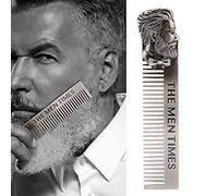 LUCKDANO Pettine Barba Pettine Barba Portatile in Acciaio Inossidabile a Forma di Gentiluomo - Multifunzionale Adatto per Barbe Uomo e Acconciature Donna, e -, un Elemento Essenziale per il viaggio.