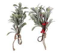 LUCKDANO Pick di Vischio Artificiale 4 Pezzi Pick di Vischio Artificiale da 9,1 Pollici di Natale Appeso Ornamento di Finto Perfetto per Decorazioni Natalizie, Ghirlande e Decorazioni per Alberi