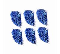 LUCKDANO Pompon Grigio Cheerleader Cheerleader Pom Poms Set 6 Pezzi Pet Argento Accessori per Allegria per Eventi Sportivi Feste Squad (Blue)