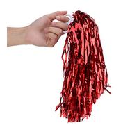 LUCKDANO Pompon Grigio Cheerleader Cheerleader Pom Poms Set 6 Pezzi Pet Argento Accessori per Allegria per Eventi Sportivi Feste Squad (Rosso)