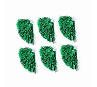 LUCKDANO Pompon Grigio Cheerleader Cheerleader Pom Poms Set 6 Pezzi Pet Argento Accessori per Allegria per Eventi Sportivi Feste Squad (Green)