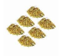 LUCKDANO Pompon Grigio Cheerleader Cheerleader Pom Poms Set 6 Pezzi Pet Argento Accessori per Allegria per Eventi Sportivi Feste Squad (Gold)