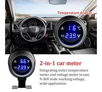 LUCKDANO Questo Misuratore Digitale di Temperatura e Voltaggio dell'acqua 2 in 1 per Veicoli è Compatibile con 9-36 V, Include un Sensore 1/8 NPT e Visualizza le Temperature Fahrenheit. Perfetto