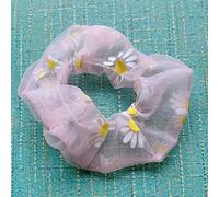 LUCKDANO Scrivi per Capelli Elastic Soft Gauze Daisy Pattern Accessori per Donne con una Buona elasticità Comoda Festa di Festa Leggera Esempio Quotidiano Quotidianamente (PINK)