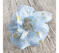 LUCKDANO Scrivi per Capelli Elastic Soft Gauze Daisy Pattern Accessori per Donne con una Buona elasticità Comoda Festa di Festa Leggera Esempio Quotidiano Quotidianamente (BLUE)