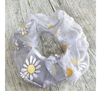 LUCKDANO Scrivi per Capelli Elastic Soft Gauze Daisy Pattern Accessori per Donne con una Buona elasticità Comoda Festa di Festa Leggera Esempio Quotidiano Quotidianamente (GREY)
