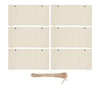 LUCKDANO Segni in Legno in Bianco, Placche in Legno per Artigianato Rettangolo in Non Finita Stendardi in Decorativi in Bianco con Corde da 6 Pezzi Segni di Appeso per la Pittura Pirografica