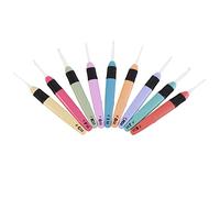 LUCKDANO Set di 9 Uncinetti a LED, Ferri da Maglia con Ganci Illuminati per Filato Scuro, Set di Uncinetto a LED, Alimentato a Batteria, Facile da Usare, Dimensioni Multiple