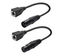 LUCKDANO Set di Cavi Adattatori XLR da 3 Pin a RJ45 - Cavi Convertitori Ethernet Maschio e Femmina a 3 Pin per Illuminazione Scenica - Trasmissione Affidabile del Segnale, Confezione da 4
