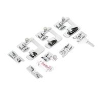 LUCKDANO Set di Piedini per Macchina da Cucire 8 Pezzi - Kit Piedini per Orlatura Piatta Premium per Tutte le Macchine da Cucire - Accessori Durevoli per Tessuti Leggeri e Esigenze di Lavorazione