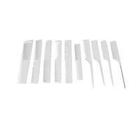 LUCKDANO Set di Spazzole per Capelli 10 Pezzi - Pettini a Coda a Doppio Dente per Styling e Taglio dei Capelli, Impugnatura Ergonomica, Resistente Al Calore - Perfetto per Barbieri e Uso Domestico