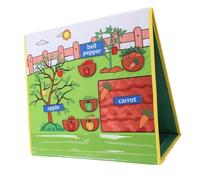 LUCKDANO Set di Storie per L'apprendimento Precoce della Scuola Materna in Feltro per Frutta e Verdura, con Manico, Supporto Bifacciale o Appendere alla Parete, per i più Picco