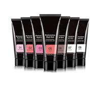 LUCKDANO Set Gel per Extension Unghie con Lampada UV/LED - Gel per Unghie in 7 Colori, Base e Top Coat, Strumenti per Manicure, 15 Ml Ciascuno, Perfetto per Extension e Riparazioni delle (01)