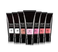 LUCKDANO Set Gel per Extension Unghie con Lampada UV/LED - Gel per Unghie in 7 Colori, Base e Top Coat, Strumenti per Manicure, 15 Ml Ciascuno, Perfetto per Extension e Riparazioni delle (04)