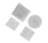 LUCKDANO Stampi per Ingranaggi Stampo in Silicone 3D a Forma di Ingranaggio da 4 Pezzi - Silicone Alimentare per Decorazioni di Cioccolato e Torte, Facile da Usare e Pulire, Antiaderente, Perfetto per