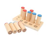 LUCKDANO SUONO Cilindri Giocattolo, Bloccare Giocattoli Uditivi Uditivi con Cilindri di Legno 8,7 X 4,9 X 0,7 Pollici di Addestramento per l'integrazione Sensoriale Stick Educativo Siet per