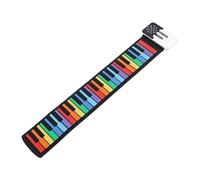 LUCKDANO Tastiera per Pianoforte, Tastiera Elettrica Portatile per Pianoforte Incorporato 49 Chiavi Portatili Silicone Silicone Pieghevole a Mano Laterale Colorata per 49 Chiavi Piatto