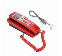 LUCKDANO Telefono Telefonico a Corda di Fisso con ID Chiamante 30 Volume Archiviazione Anti-jamming per la Casa (rosso)