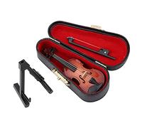 LUCKDANO Tiny Violino, Violino con un Supporto Abbinato 8 X 3 X 0,8 Cm / 3,15 1.18x 0,31 Pollici per gli Appassionati di Musica