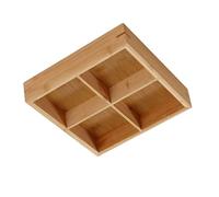 LUCKDANO Vassoio in Legno Multiscomparto, Piatti Splendidamente Divisi, Adatti per Pentole Calde e Sushi, Realizzati con Materiali Ecologici e Sicuri, Adatti a Casa e Al Ristorante (4 scomparti)