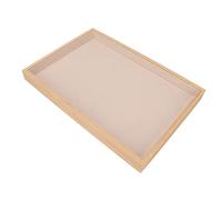 LUCKDANO Vassoio per gli Ebrei, Materiale in Flanella 35,5 * 24,5 * 3 Cm Organizza i Tuoi Gioielli Come Orecchini, Collane, Bracciali, Anelli, Spille, Spille, Orologi (Beige)