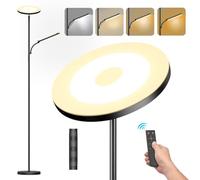 LUCKEA 42W Lampada Da Terra Salotto, 4000lm Piantana Lampada da Terra con lampada da lettura con 2700K-6500K Stepless, Telecomando e Touch Control, Timer 1H, Piantane per Soggiorno Ufficio