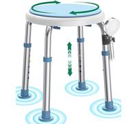 Luckfaith LC01 Sedia da Doccia Girevole 360° Regolabile in Altezza Sgabello