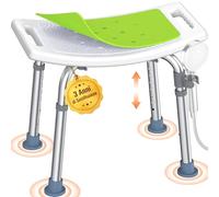 Luckfaith LC02 Sgabello Doccia Regolabile in Altezza - Sedia Doccia Antiscivolo in Alluminio con Sedile Curvo, Sgabello Bagno Leggero per Anziani, Disabili e Mobilità Ridotta, Giallo